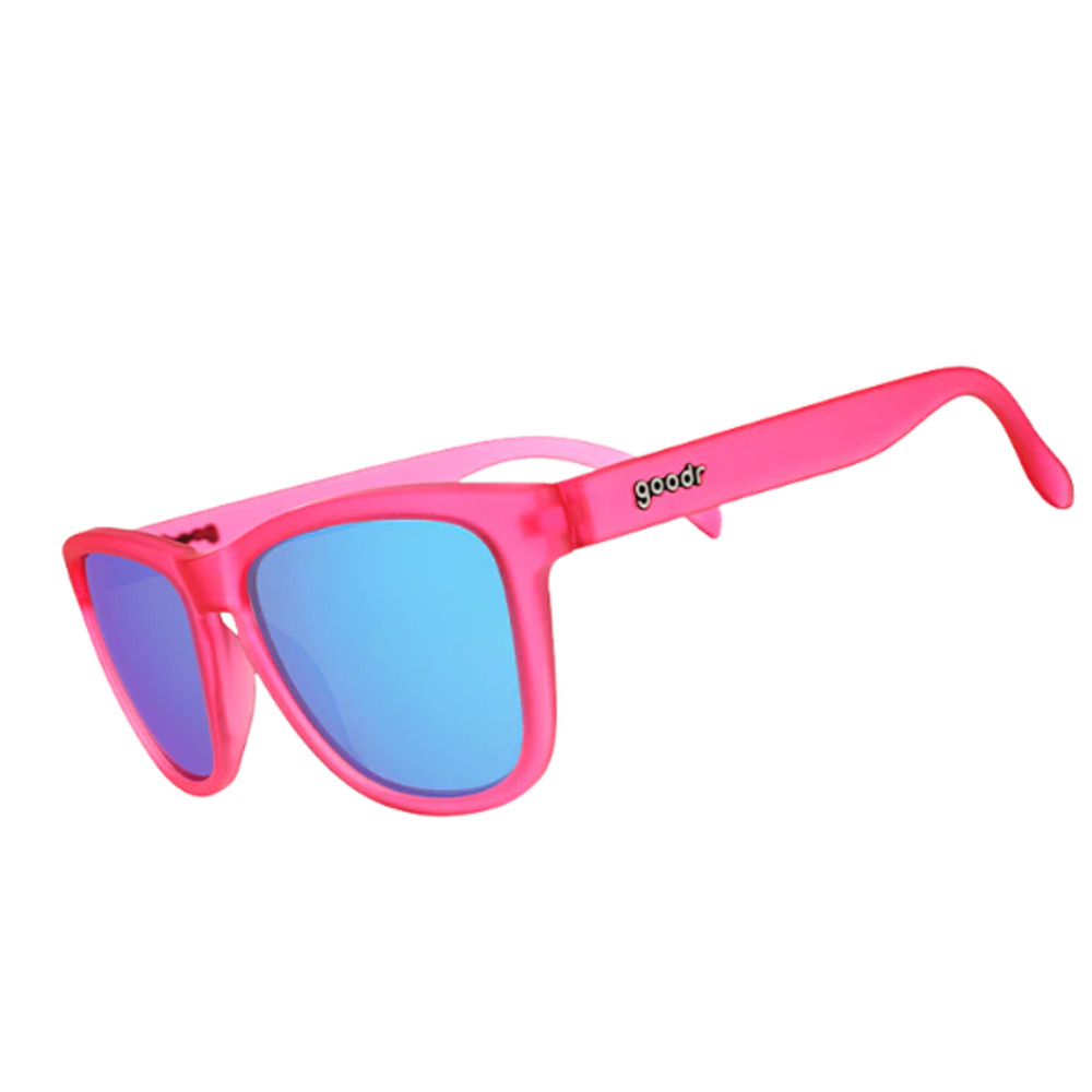 Goodr Flamingo's On a Booze Cruise Pink Sunglasses Teal Polarized Lenses New Med